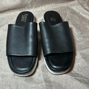 Franco Sarto Black Slip on Sandals Orelia Size 7.5